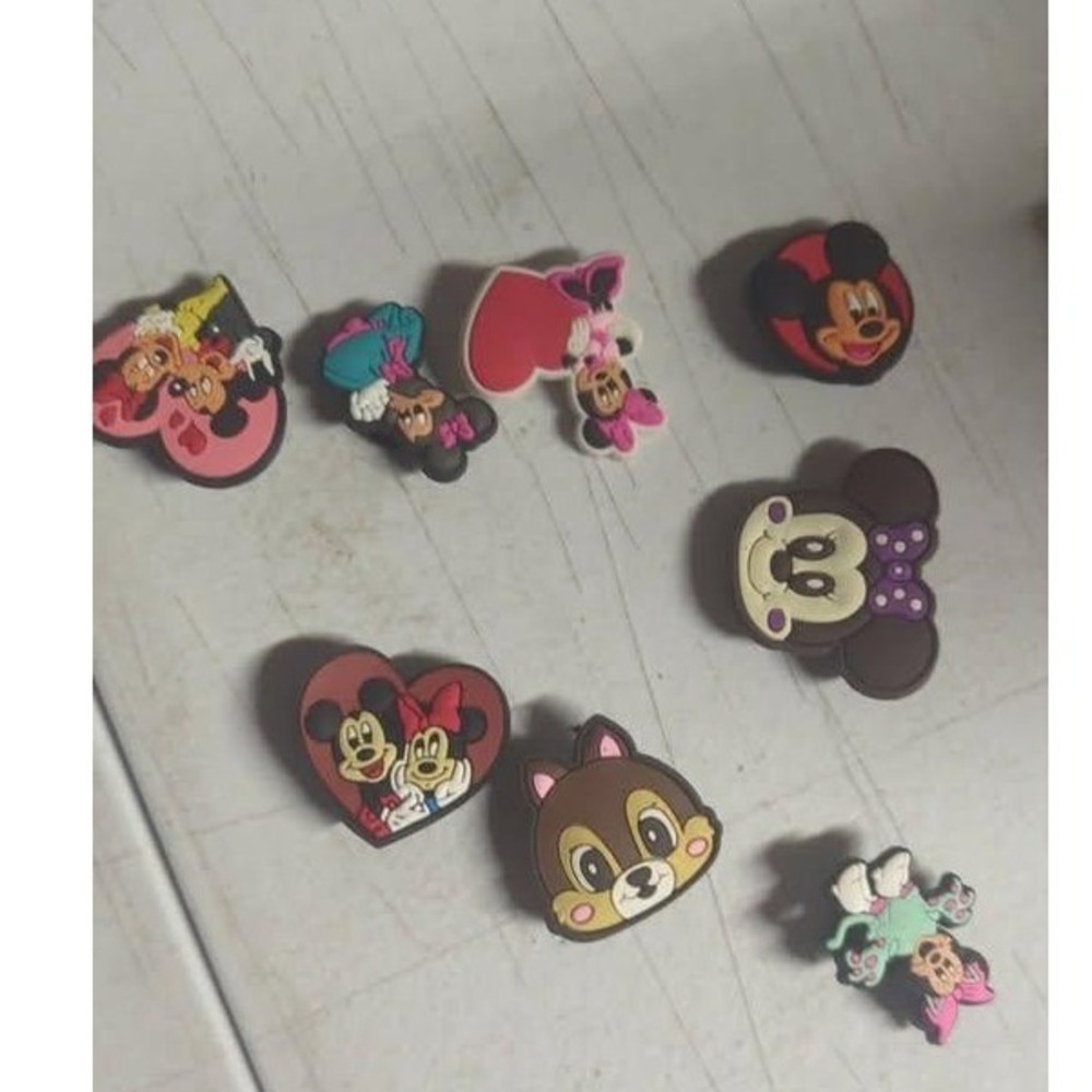 Mickey Minnie Mouse Chip Shoe Charms FOR CROC Bundle 8 Piece‎ Set PVC